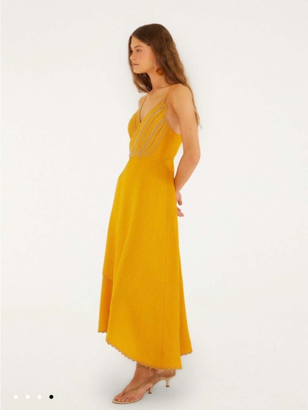 Farm Rio Yellow Bananas Euroflax™ Premium Linen Maxi Wrap Dress - Picture 4 of 6